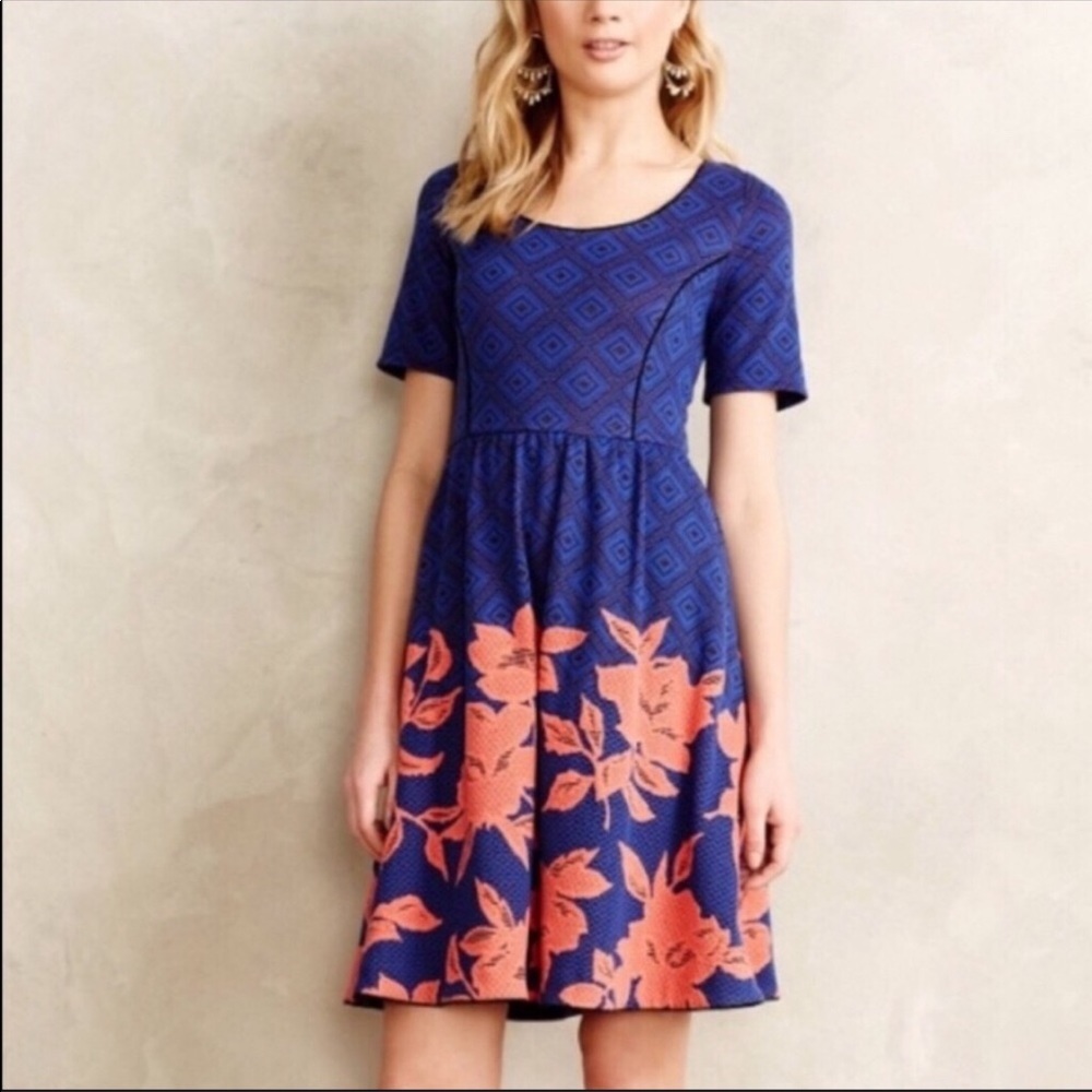 Anthropologie HD In Paris Blushed Blooms Dress Size XS